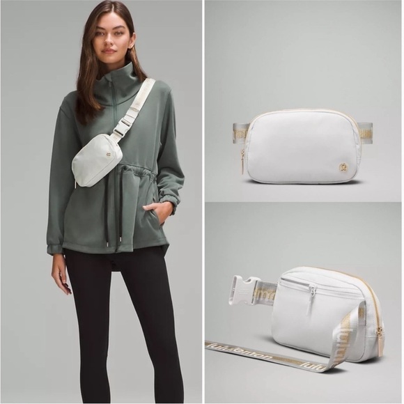 Lululemon Everywhere Belt Bag 1L   Vapor/Gold/White, WORDMARK - Picture 3 of 13